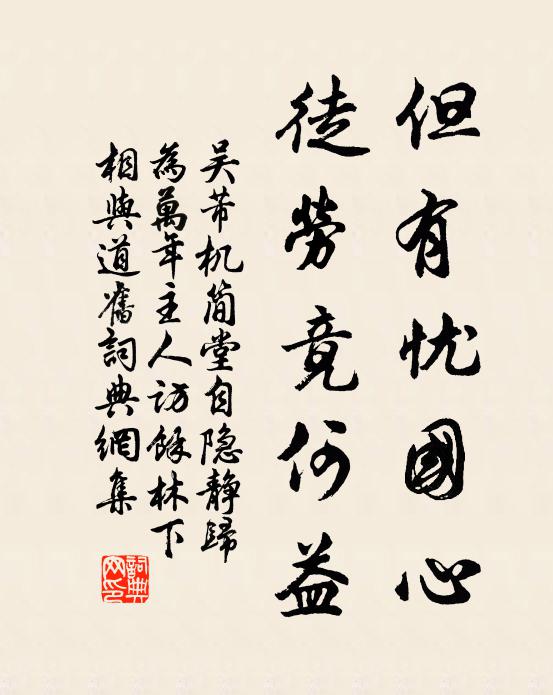 吴芾但有忧国心，徒劳竟何益书法作品欣赏