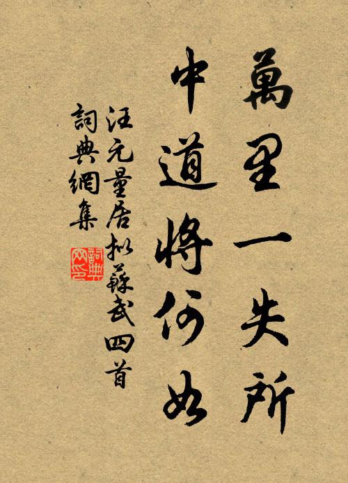 汪元量万里一失所，中道将何如书法作品欣赏