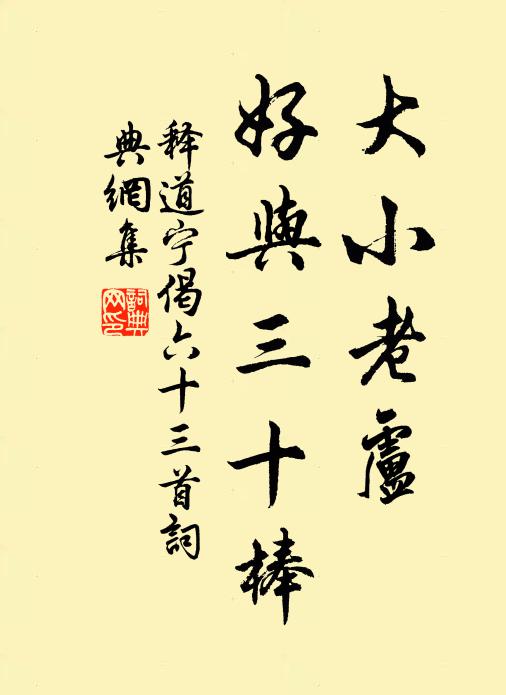 释道宁大小老卢，好与三十棒书法作品欣赏