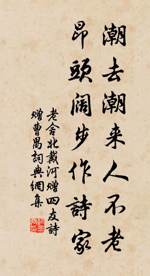 老舍潮去潮来人不老，昂头阔步作诗家书法作品欣赏