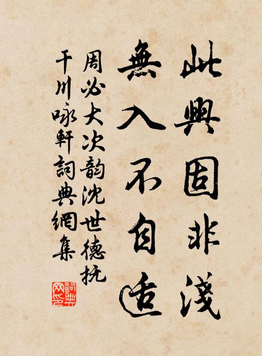 周必大此兴固非浅,无入不自适书法作品欣赏