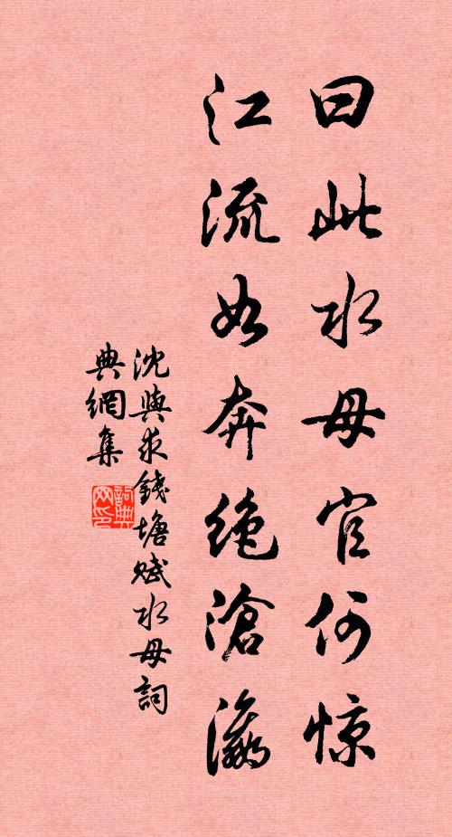 沈与求曰此水母官何惊，江流如奔绝沧瀛书法作品欣赏