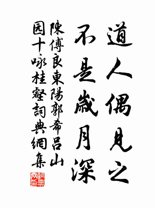 陈傅良道人偶见之，不是岁月深书法作品欣赏