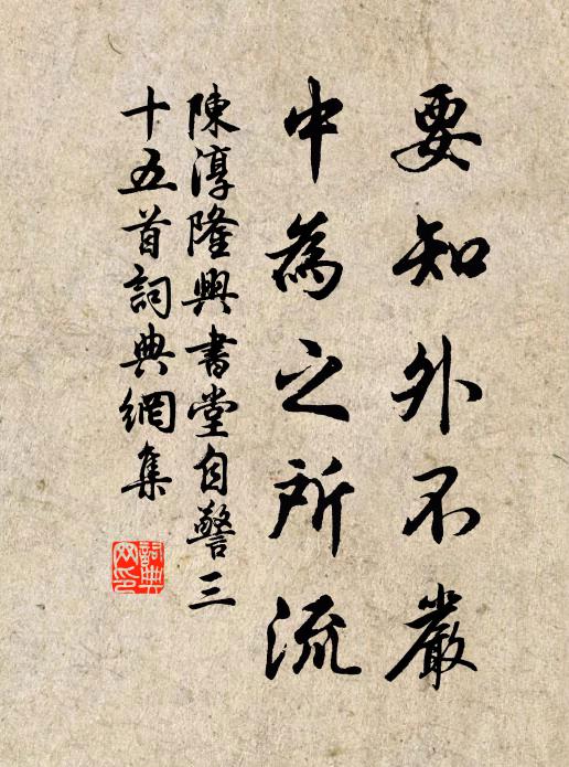 陈淳要知外不严，中为之所流书法作品欣赏