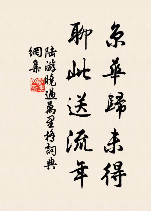 陆游京华归未得，聊此送流年书法作品欣赏