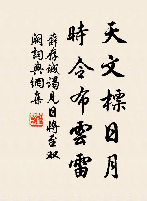 薛存诚天文标日月，时令布云雷书法作品欣赏