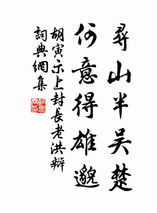 胡寅寻山半吴楚，何意得雄邈书法作品欣赏