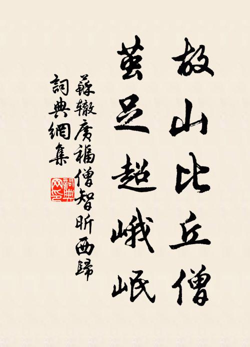 苏辙故山比丘僧，茧足超峨岷书法作品欣赏