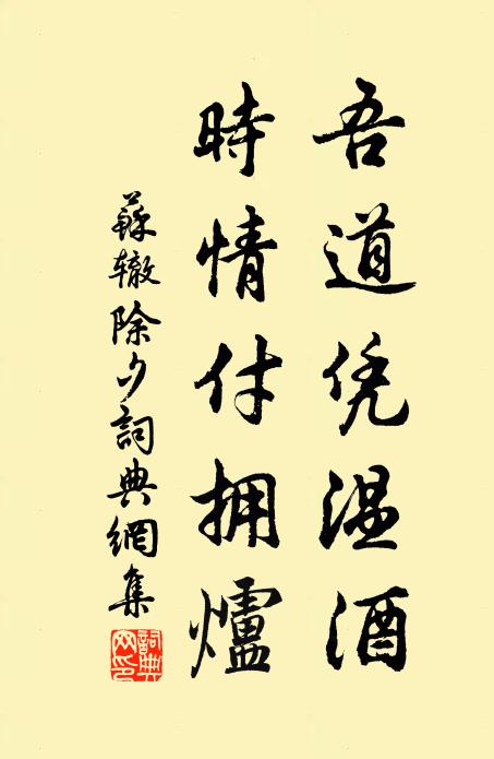 苏辙吾道凭温酒，时情付拥炉书法作品欣赏