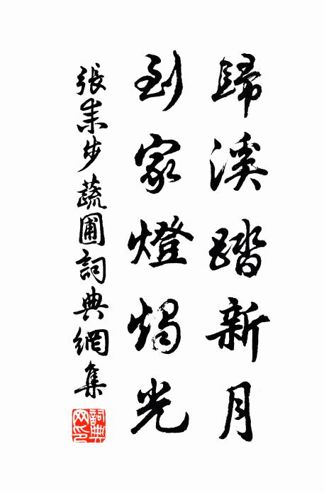 张耒归溪踏新月，到家灯烛光书法作品欣赏