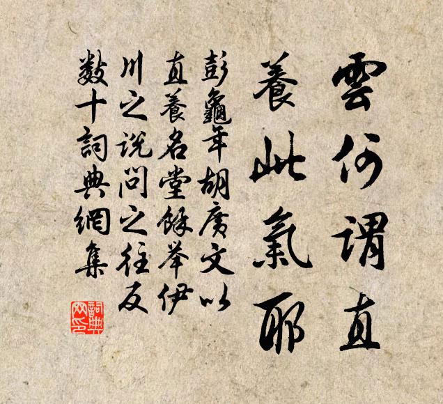 彭龟年云何谓直，养此气耶书法作品欣赏