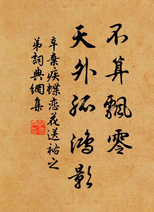 辛弃疾不算飘零，天外孤鸿影书法作品欣赏