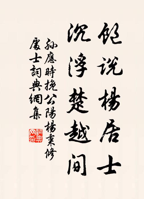 孙应时饱说杨居士，沉浮楚越间书法作品欣赏