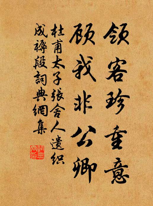 杜甫领客珍重意，顾我非公卿书法作品欣赏