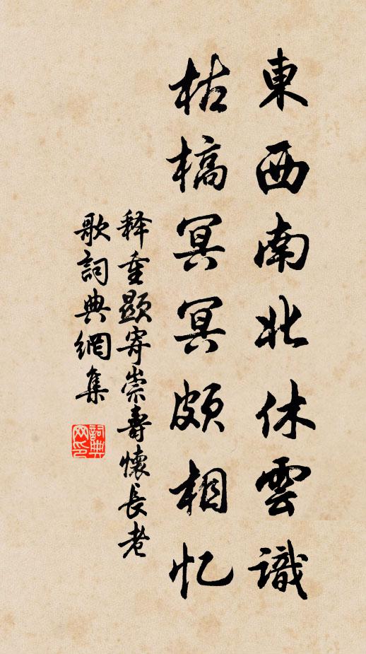 释重顯东西南北休云识，枯槁冥冥颇相忆书法作品欣赏