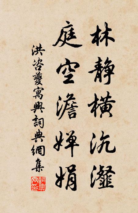 洪咨夔林静横沆瀣，庭空澹婵娟书法作品欣赏