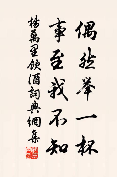 杨万里偶然举一杯，事至我不知书法作品欣赏