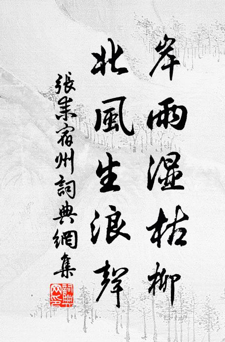 张耒岸雨湿枯柳，北风生浪声书法作品欣赏