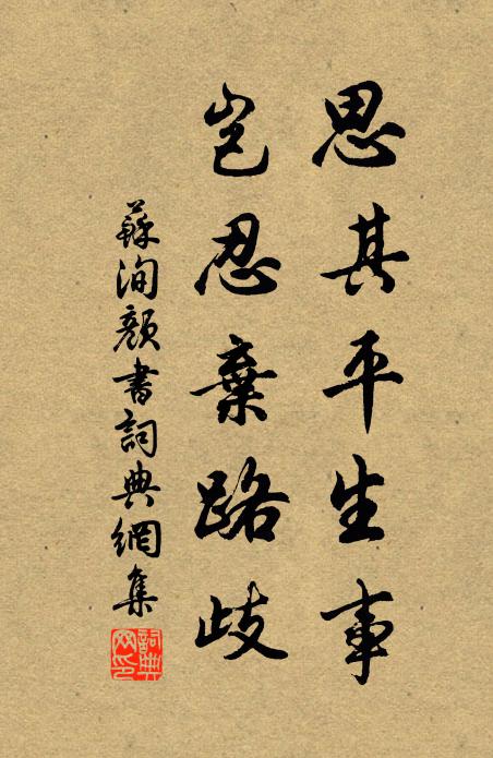 苏洵思其平生事,岂忍弃路歧书法作品欣赏