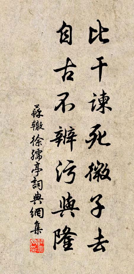 苏辙比干谏死微子去，自古不辨污与隆书法作品欣赏
