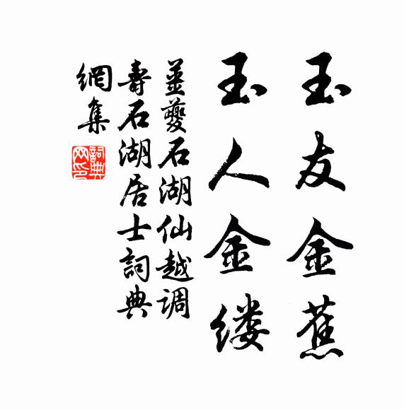 姜夔玉友金蕉，玉人金缕书法作品欣赏