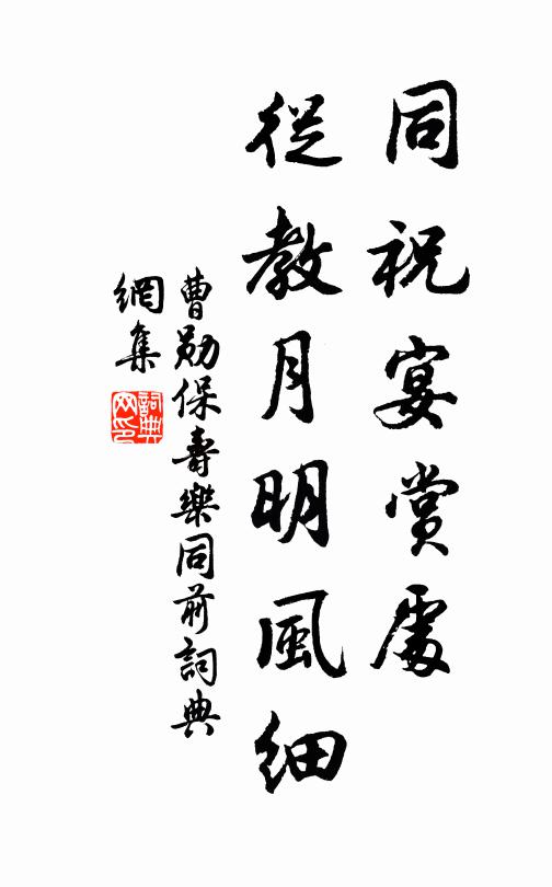 曹勋同祝宴赏处，从教月明风细书法作品欣赏