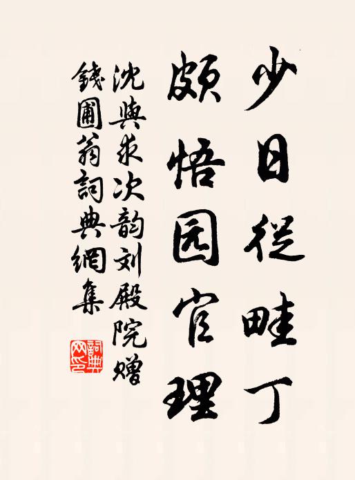 沈与求少日从畦丁，颇悟园官理书法作品欣赏