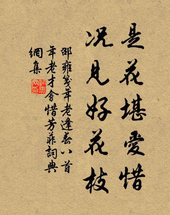 邵雍是花堪爱惜，况见好花枝书法作品欣赏