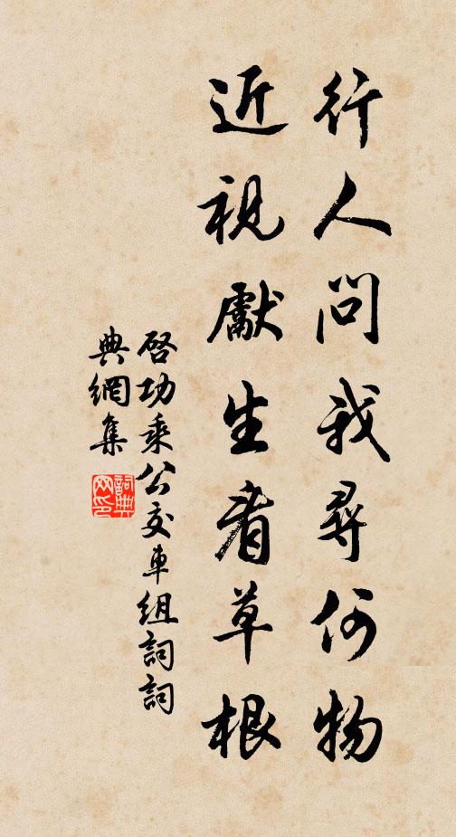 启功行人问我寻何物，近视先生看草根书法作品欣赏