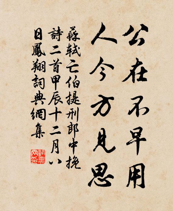 苏轼公在不早用，人今方见思书法作品欣赏