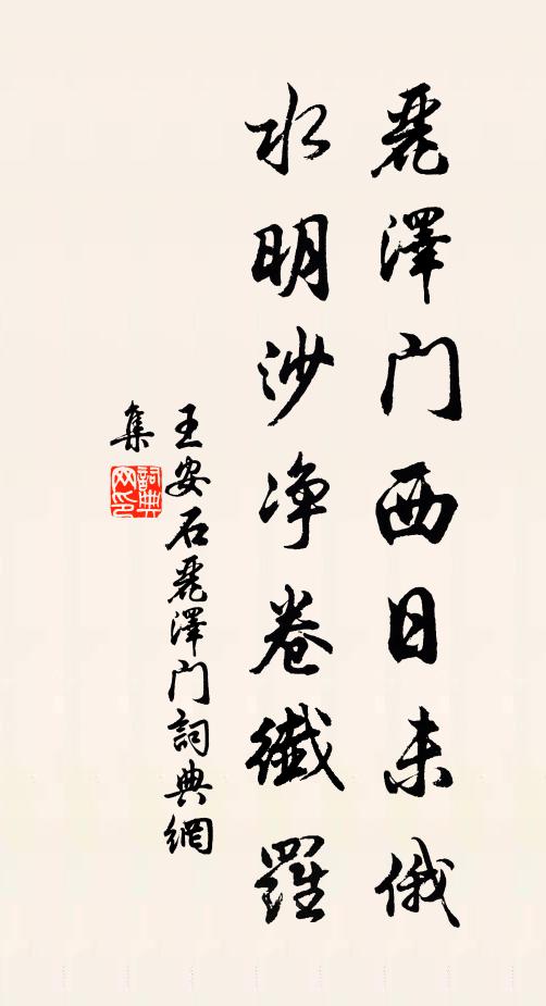 王安石丽泽门西日未俄，水明沙净卷纤罗书法作品欣赏