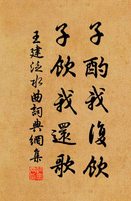王建子酌我复饮，子饮我还歌书法作品欣赏