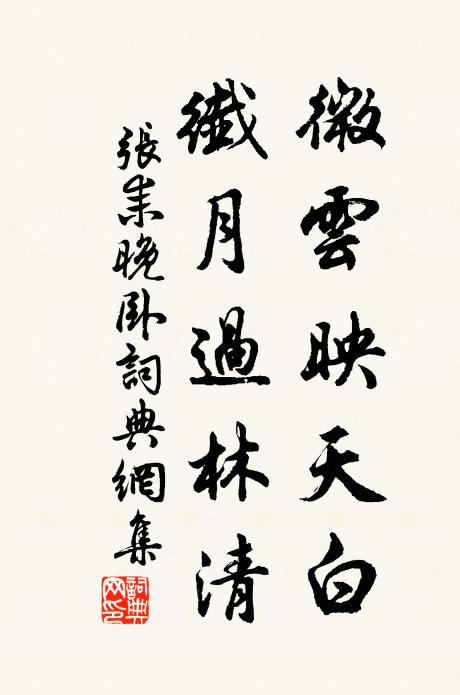 张耒微云映天白，纤月过林清书法作品欣赏