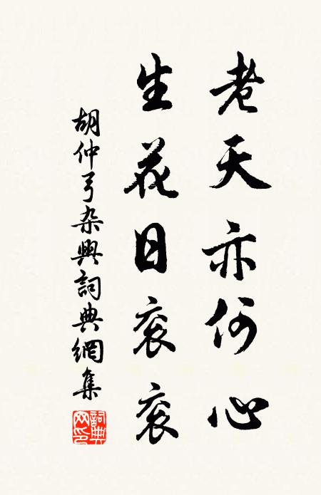 胡仲弓老天亦何心，生花日衮衮书法作品欣赏