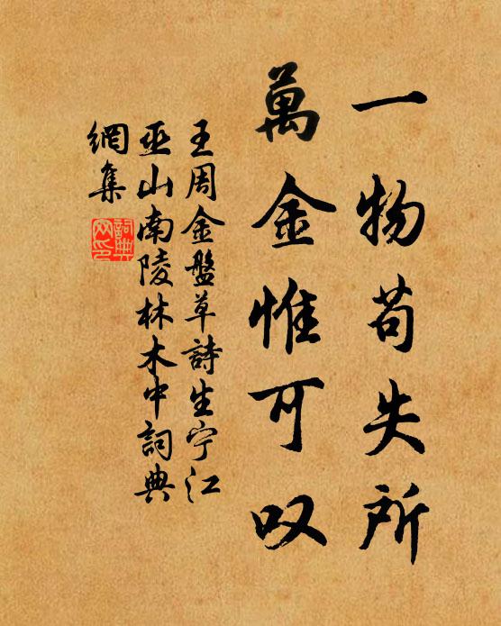 王周一物苟失所，万金惟可叹书法作品欣赏