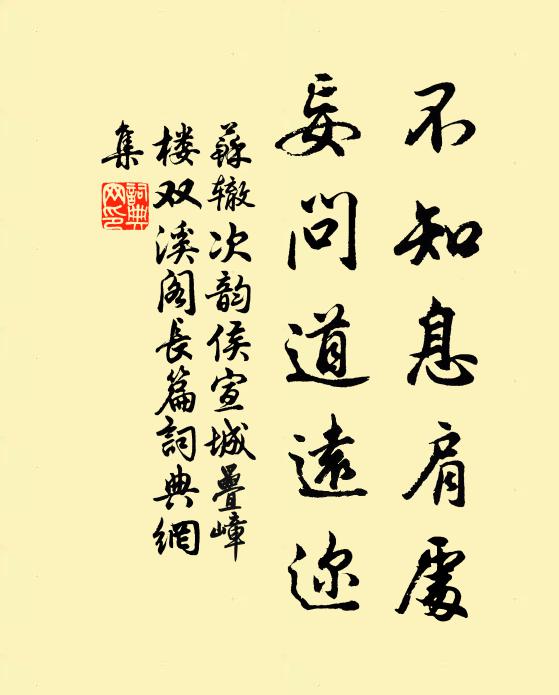 苏辙不知息肩处，妄问道远迩书法作品欣赏
