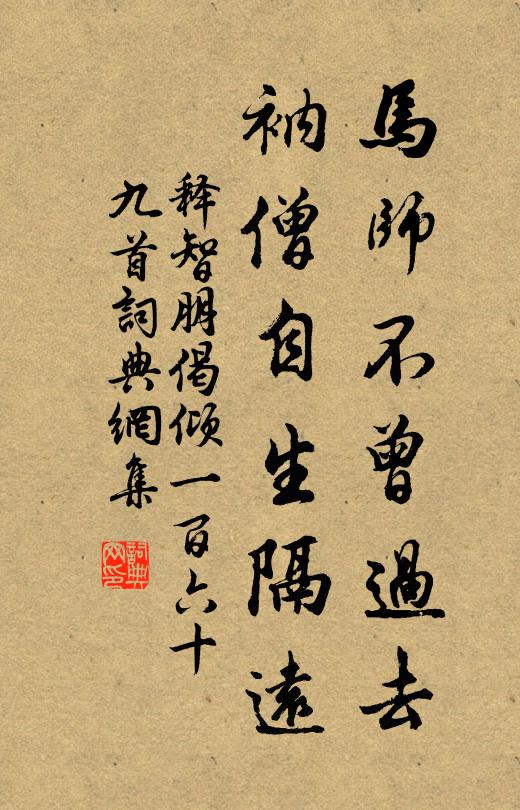 释智朋马师不曾过去，衲僧自生隔远书法作品欣赏