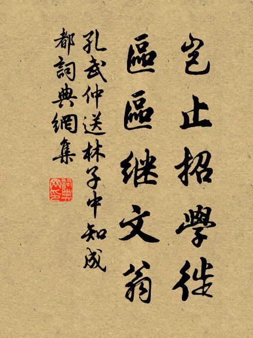 孔武仲岂止招学徙，区区继文翁书法作品欣赏