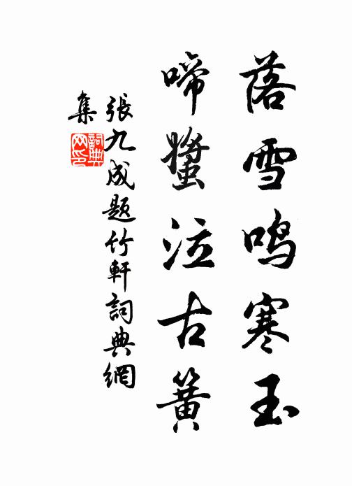 张九成落雪鸣寒玉，啼螿泣古簧书法作品欣赏