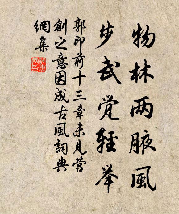 郭印物林两腋风，步武觉轻举书法作品欣赏