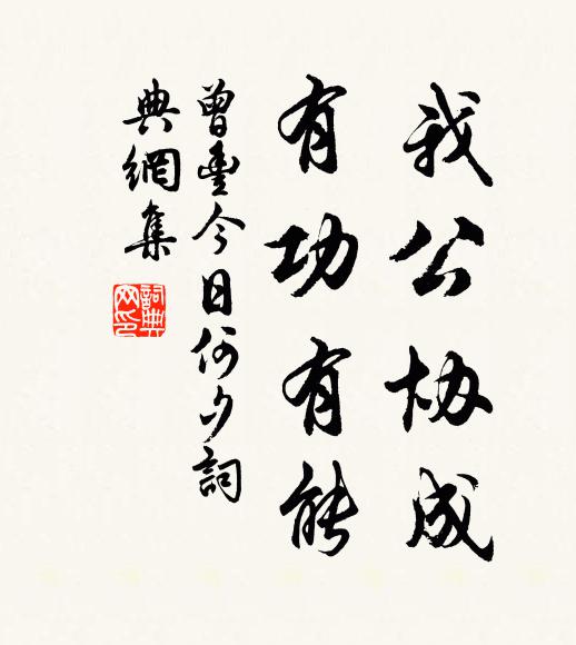 曾丰我公协成，有功有能书法作品欣赏