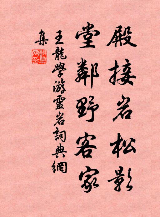 王龙学殿接岩松影，堂邻野客家书法作品欣赏