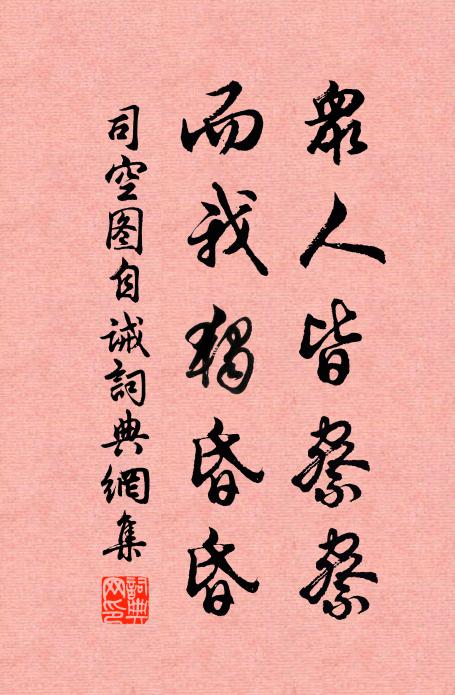 司空图众人皆察察，而我独昏昏书法作品欣赏