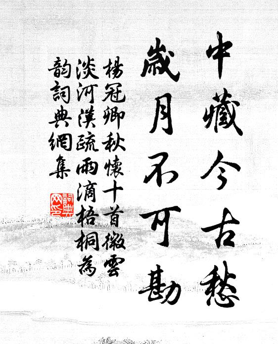 杨冠卿中藏今古愁，岁月不可勘书法作品欣赏