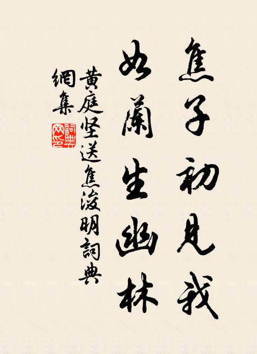 黄庭坚焦子初见我，如兰生幽林书法作品欣赏