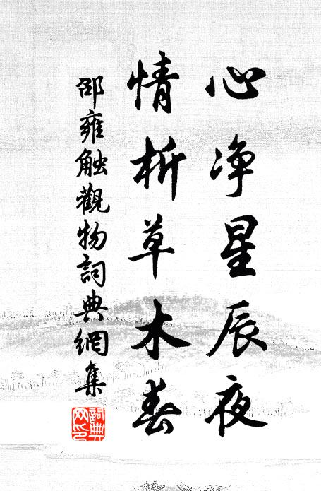 邵雍心净星辰夜，情析草木春书法作品欣赏