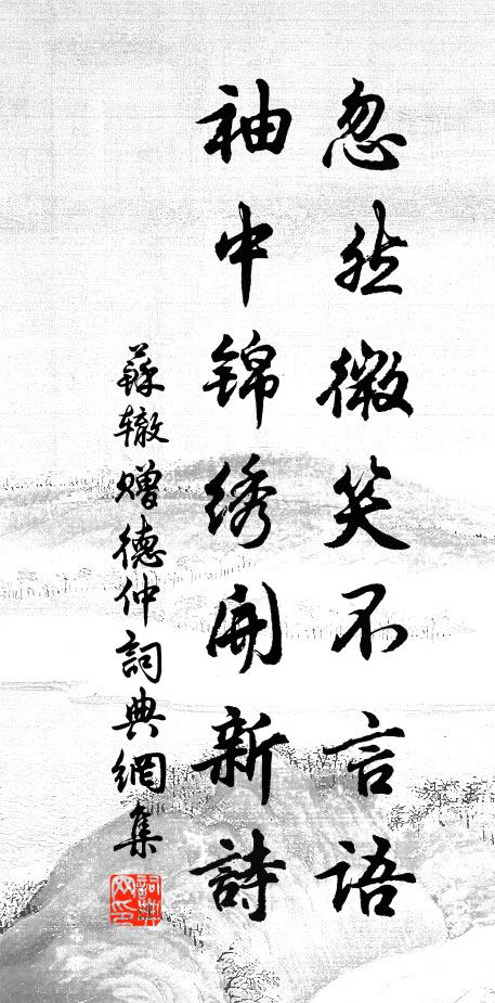 苏辙忽然微笑不言语，袖中锦绣开新诗书法作品欣赏