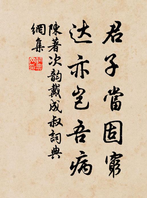 陈著君子当固穷，达亦岂吾病书法作品欣赏