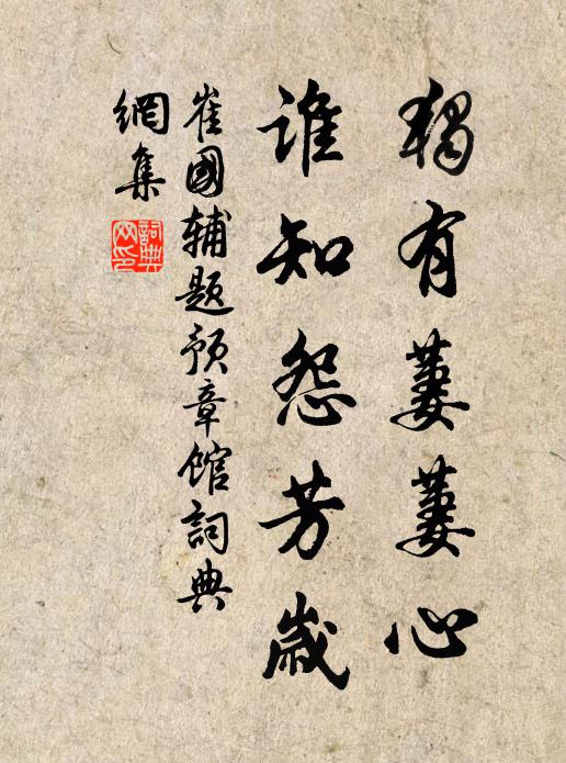 崔国辅独有萋萋心，谁知怨芳岁书法作品欣赏