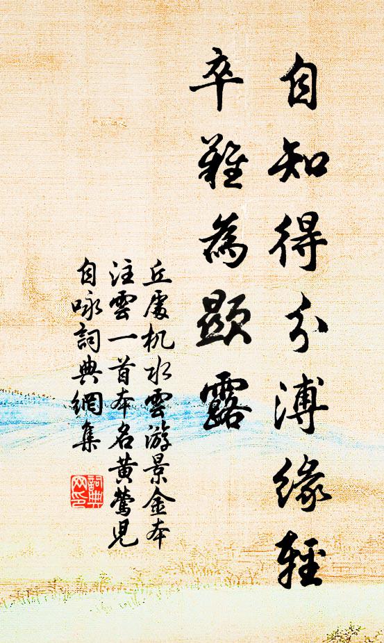 丘处机自知得分溥缘轻，卒难为显露书法作品欣赏
